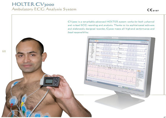 Medical Holter ECG Monitors , Exercise Electrocardiogram ECG Equipment with two kinds of recorders