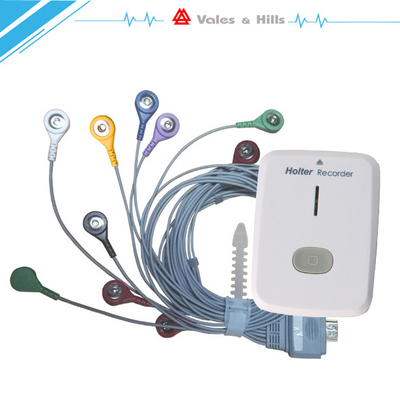 Small Smart 24 Hour ECG Holter Monitor With CE Certification , White