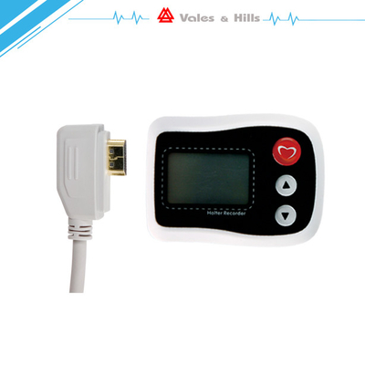 White Automatic Ecg Holter Monitor Software‎ With Lcd Display , Battery Power