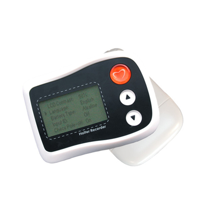 Small Portable Holter ECG Monitor Mini White LCD Recorder Up To 36 Hours Recording Time