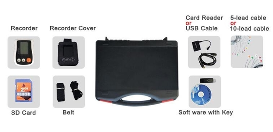 Small Portable Holter ECG Monitor Mini White LCD Recorder Up To 36 Hours Recording Time